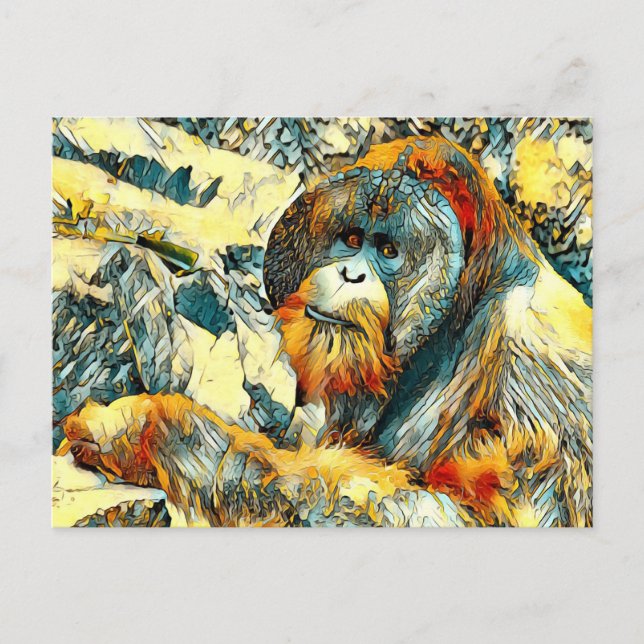 AnimalArt_OrangUtan_001 Postcard (Front)