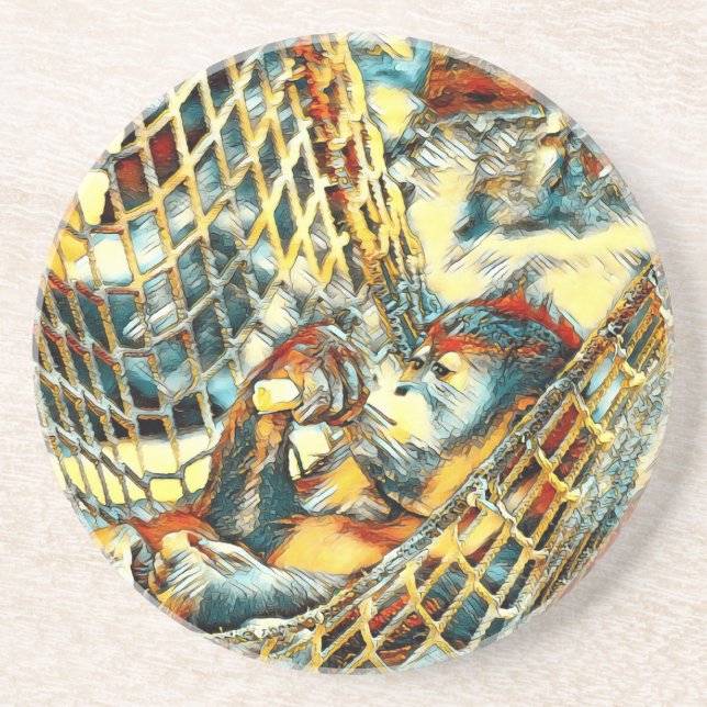 AnimalArt_OrangUtan_002 Coaster (Front)