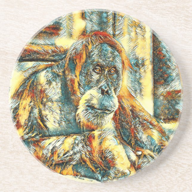 AnimalArt_OrangUtan_018 Coaster (Front)