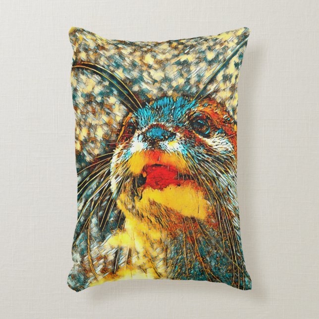 AnimalArt_Otter_001 Decorative Cushion (Front(Vertical))