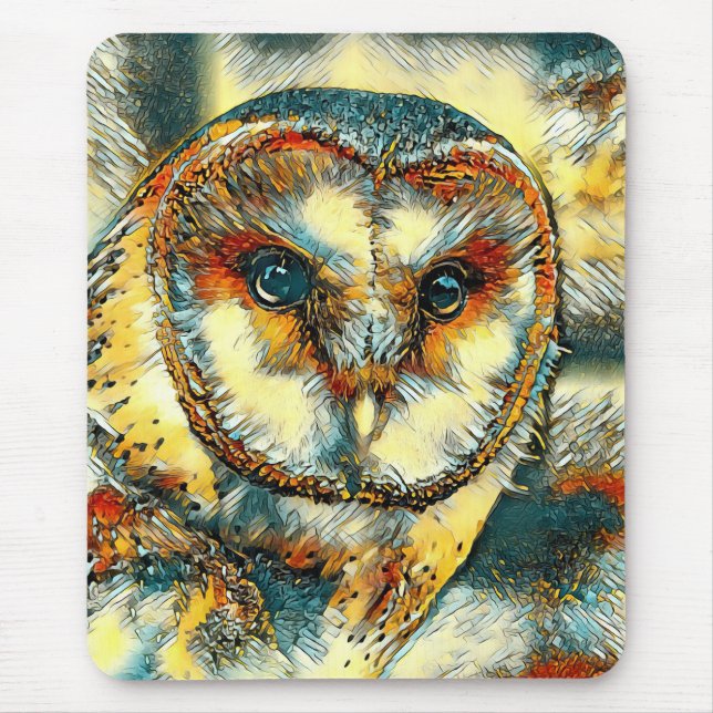 AnimalArt_Owl_010 Mouse Pad (Front)