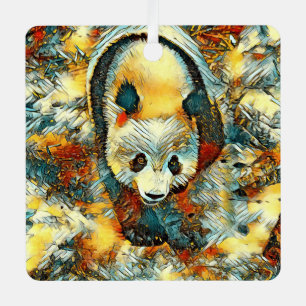 AnimalArt_Panda_006 Metal Tree Decoration