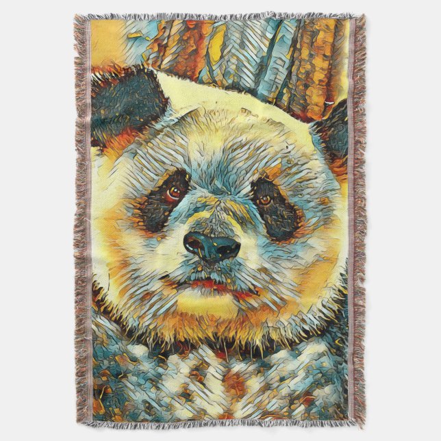 AnimalArt_Panda_014 Throw Blanket (Front Vertical)