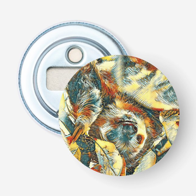AnimalArt_Sloth_002 Bottle Opener (Front)