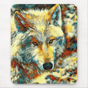 AnimalArt_Wolf_003 Mouse Pad