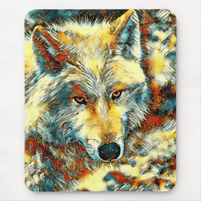 AnimalArt_Wolf_003 Mouse Pad (Front)
