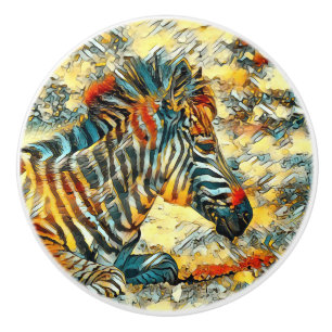 AnimalArt_Zebra_001 Ceramic Knob