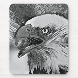 AnimalArtBW_Bird_002 Mouse Pad