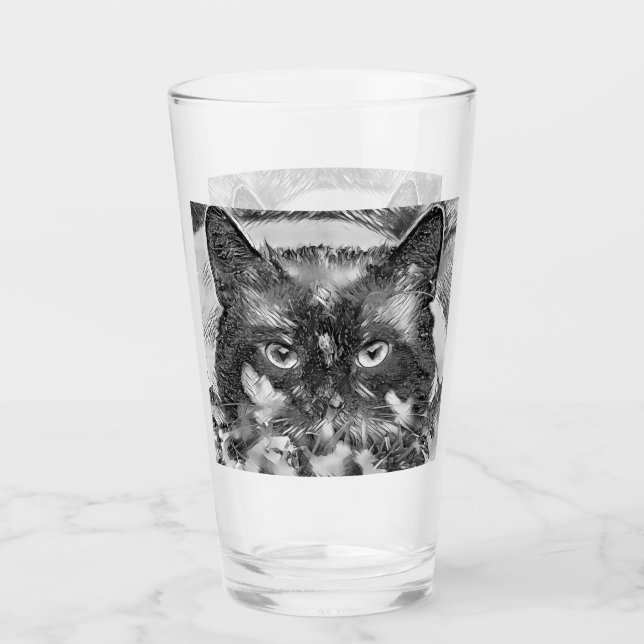 AnimalArtBW_Cat_003 Glass (Front)