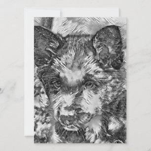 AnimalArtBW_Dog_013 Holiday Card