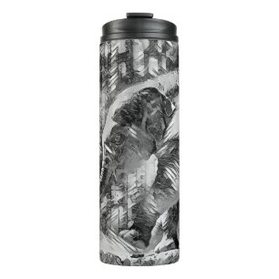 AnimalArtBW_Elephant_001 Thermal Tumbler