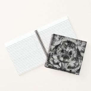 AnimalArtBW_Hamster_001 Notebook
