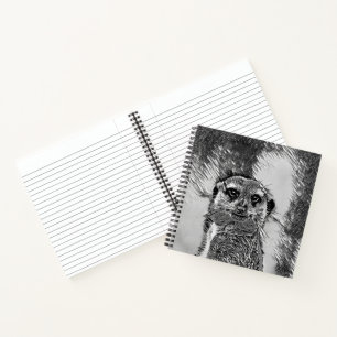 AnimalArtBW_Meerkat_002 Notebook