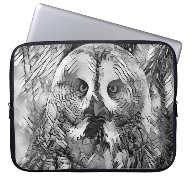 AnimalArtBW_Owl_001 Laptop Sleeve (Front)