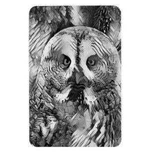 AnimalArtBW_Owl_001 Magnet