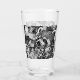 AnimalArtBW_RedPanda_001 Glass