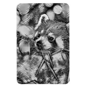AnimalArtBW_RedPanda_001 Magnet