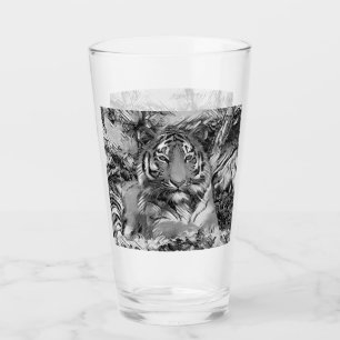 AnimalArtBW_Tiger_001 Glass
