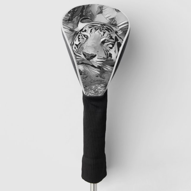 AnimalArtBW_Tiger_002 Golf Head Cover (Front)
