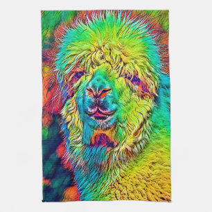 AnimalColor_Alpaca_005 Tea Towel