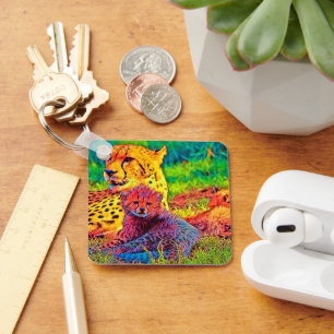 AnimalColor_Cheetah_002 Key Ring
