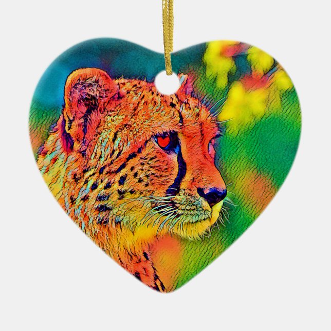 AnimalColor_Cheetah_004 Ceramic Tree Decoration (Front)