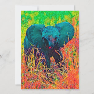 AnimalColor_Elephant_002 Holiday Card
