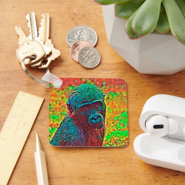 AnimalColor_Gorilla_001 Key Ring (Desk)
