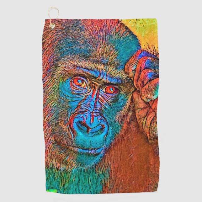 AnimalColor_Gorilla_019 Golf Towel (Front)