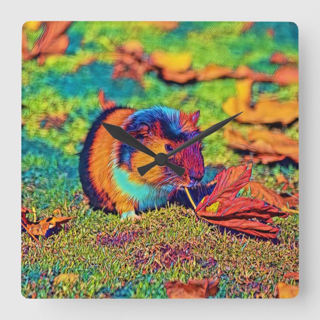 AnimalColor_Guineapig_001 Square Wall Clock (Front)