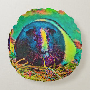 AnimalColor_Guineapig_002 Round Cushion