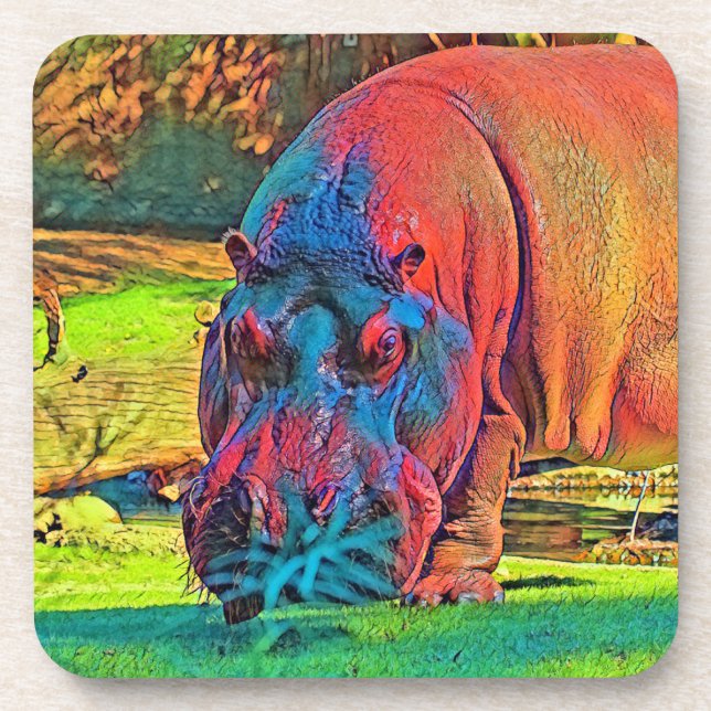 AnimalColor_Hippo_004 Coaster (Front)