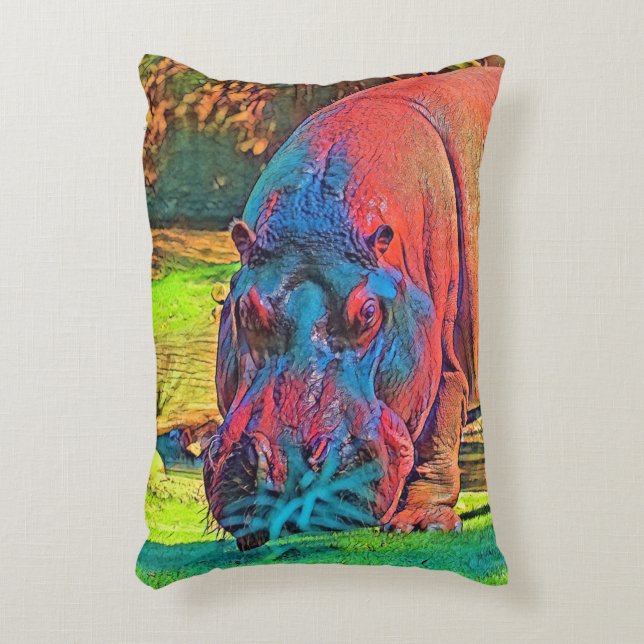 AnimalColor_Hippo_004 Decorative Cushion (Front(Vertical))