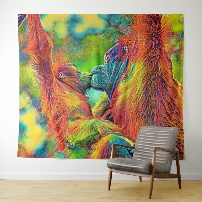 AnimalColor_OrangUtan_013 Tapestry (In Situ (Horizontal))