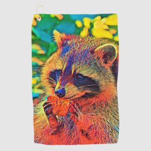 AnimalColor_Raccoon_001 Golf Towel