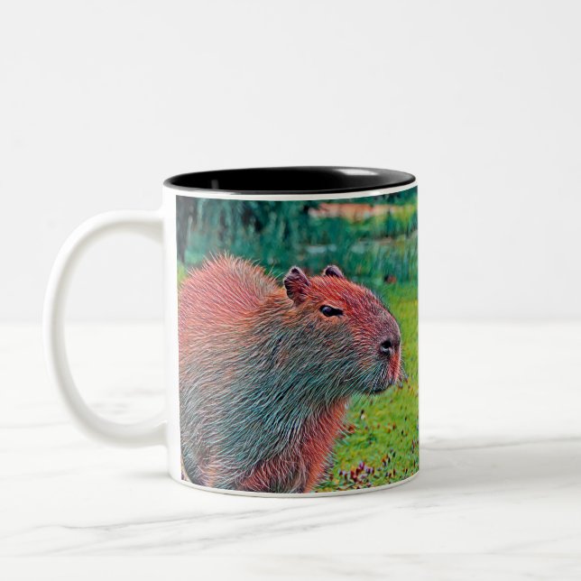 AnimalMix_Capybara_002 Two-Tone Coffee Mug (Left)