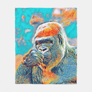 AnimalMix_Gorilla_001 Fleece Blanket