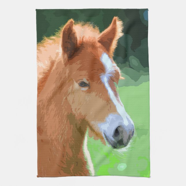 AnimalMix_Horse_013 Tea Towel (Vertical)
