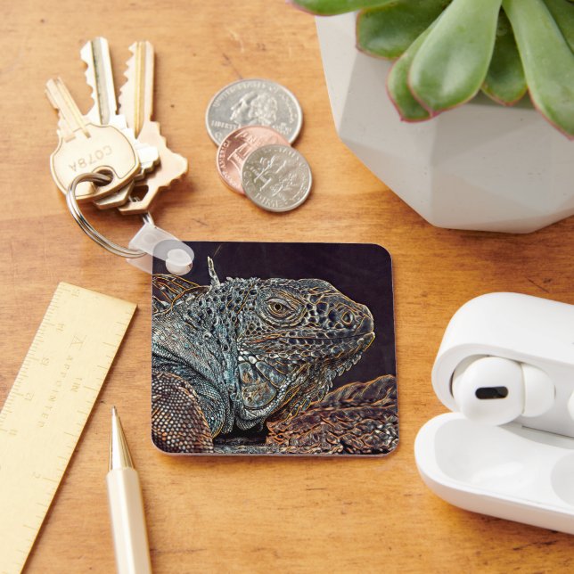 AnimalMix_Iguana_012 Key Ring (Desk)