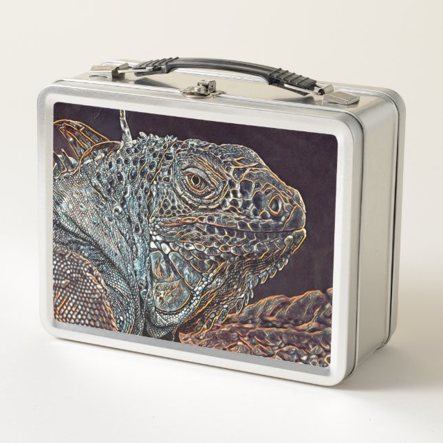 AnimalMix_Iguana_012 Metal Lunch Box (Front)