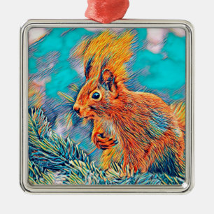 AnimalMix_Squirrel_001_by_JAMColors Metal Tree Decoration
