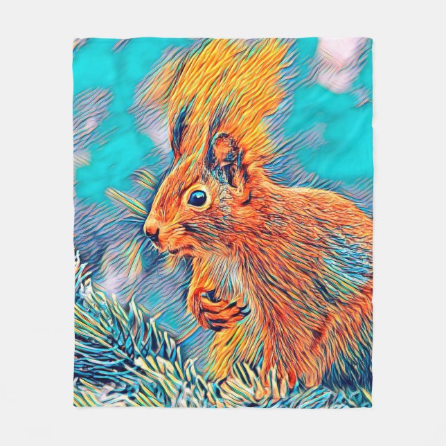 AnimalMix_Squirrel_001 Fleece Blanket (Front)