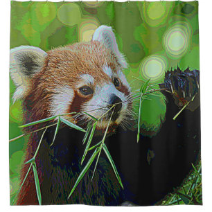 AnimalPaint_RedPanda_20171201_by_JAMColors Shower Curtain