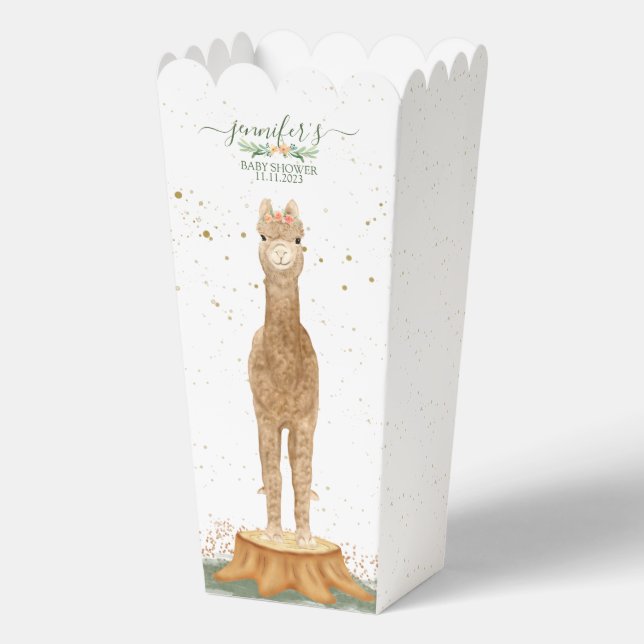 Animals Alpaca Baby Cute Shower Favour Box (Back)