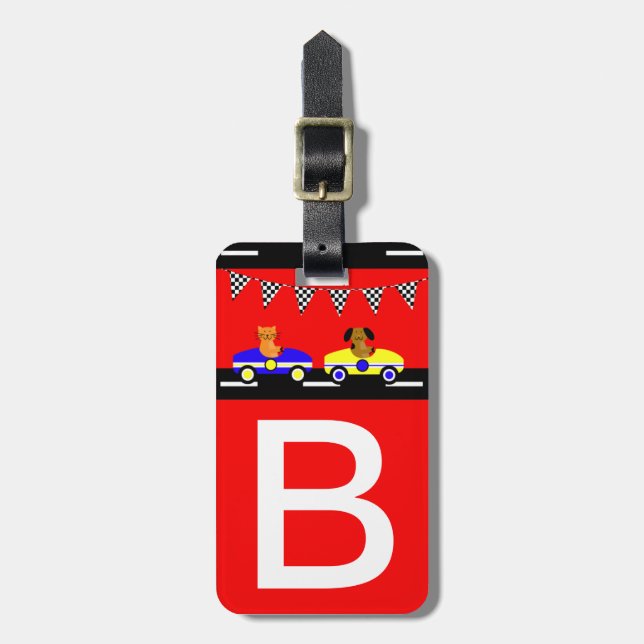 Animals and Cars Luggage Tag (Front Vertical)