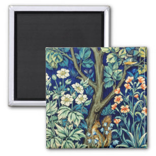 Animals and Flowers, Forest, William Morris Magnet