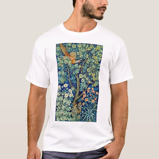 Animals and Flowers, Forest, William Morris T-Shirt (Front)