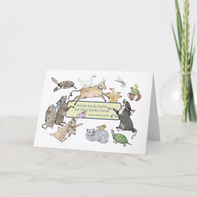 Animals are My Friends Folded Greeting Card (Front)