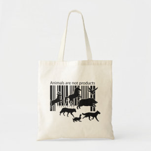 Animals are Not Products Barcode Vegan Tote Bag