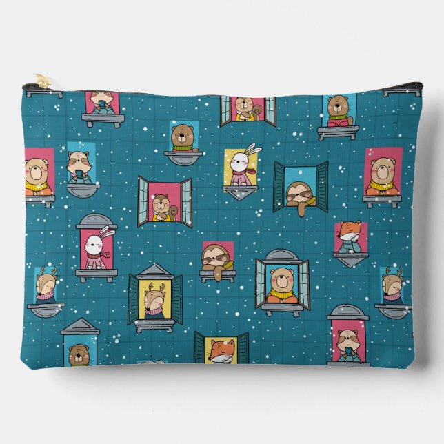 Animals At The Window  Accessory Pouch (Front)